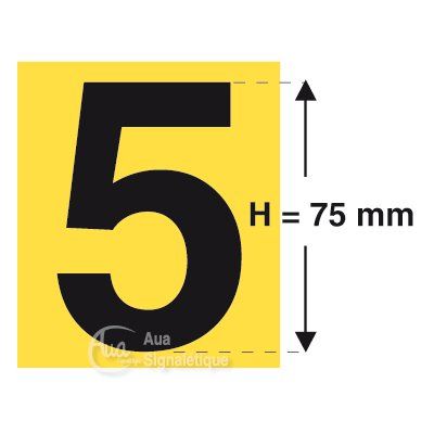 [8615-F-01] Planche 4 Chiffres prédécoupés Fond Jaune -Hauteur 75mm (0)