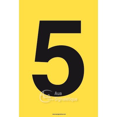[8622-F-v-210] Vinyle Adhésif 1 Chiffre  Fond Jaune (300 x 210 mm)