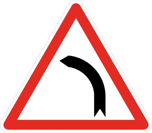 [A1b_0] Panneau Virage à Gauche - A1b (Base 500 mm, Classe 1)
