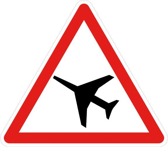 [A23_0] Panneau Traversée d'une aire de danger aérien - A23 (Base 500 mm, Classe 1)