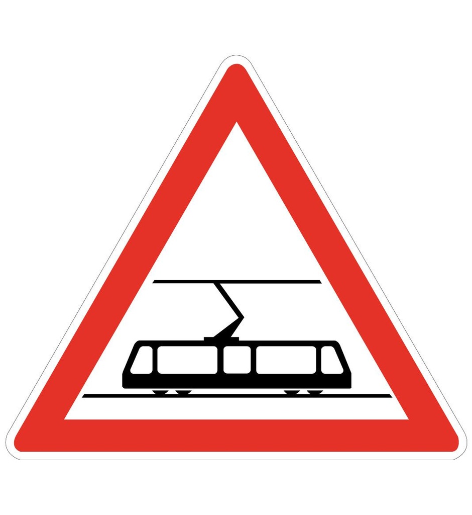 [A9_0] Panneau Traversée de voies de tramways - A9 (Base 500 mm, Classe 1)
