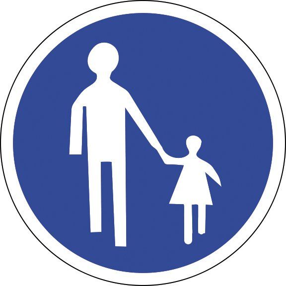 [B22b_1] Panneau Chemin obligatoire pour piétons - B22b (Ø 450 mm, Classe 1)