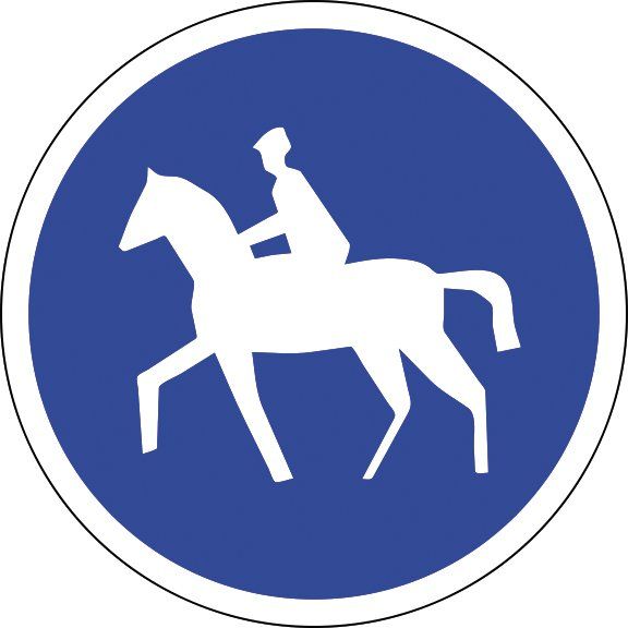 [B22c_1] Panneau Chemin obligatoire pour cavaliers - B22c (Ø 450 mm, Classe 1)