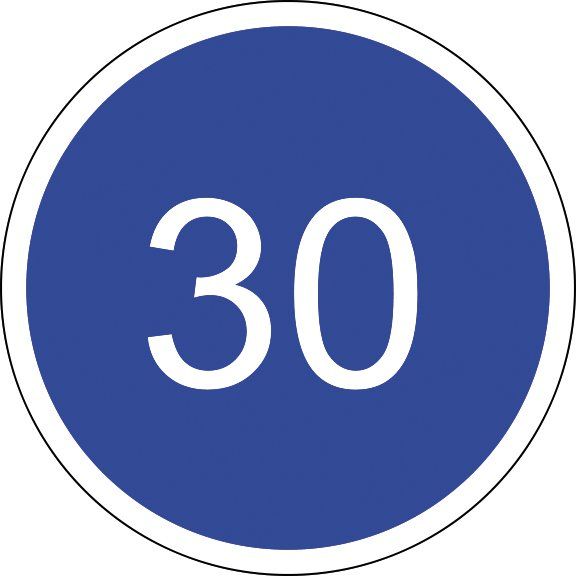[B25_1] Panneau Vitesse minimale obligatoire - B25* (Ø 450 mm, Classe 1)