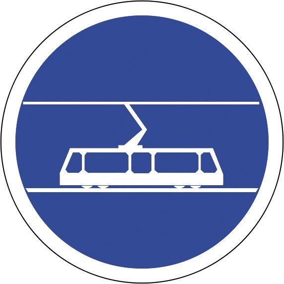 [B27b_1] Panneau Voie réservée aux tramways - B27b (Ø 450 mm, Classe 1)