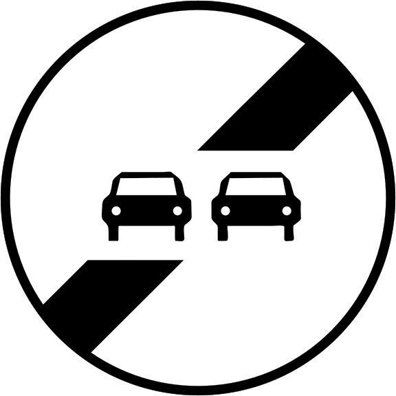 [B34_0] Panneau Fin d'interdiction de dépasser - B34 (Ø 450 mm, Classe 1)