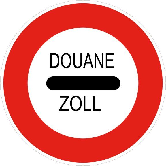 [B4_0] Panneau Douane : arrêt - B4 (Ø 450 mm, Classe 1)