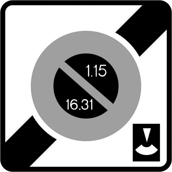 [B50e_3] Panneau Stationnement - B50e (500 x 500 mm, Classe 1)