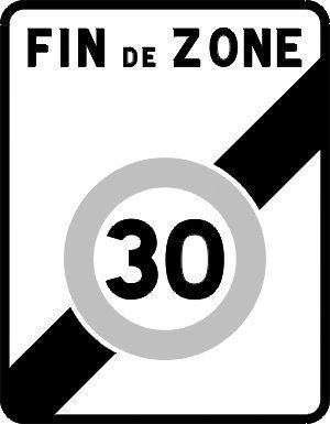 Panneau Fin zone 30 - B51