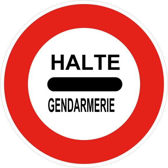 [B5a_0] Panneau Gendarmerie : arrêt - B5a (Ø 450 mm, Classe 1)