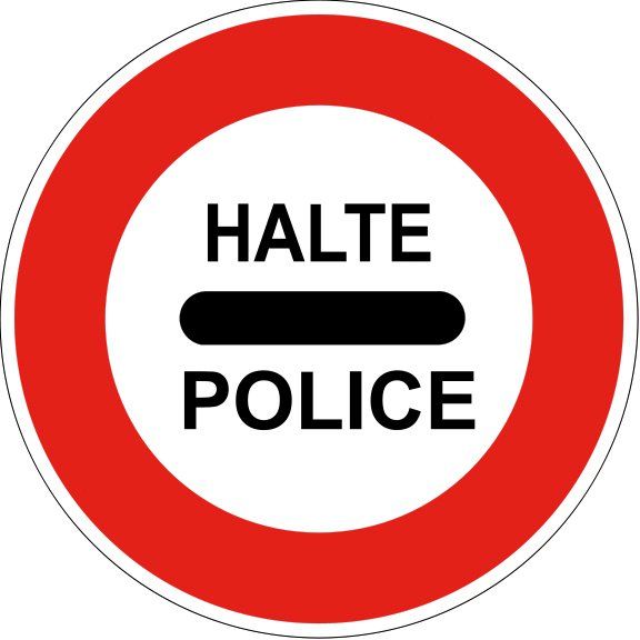 [B5b_0] Panneau Police : arrêt - B5b (Ø 450 mm, Classe 1)