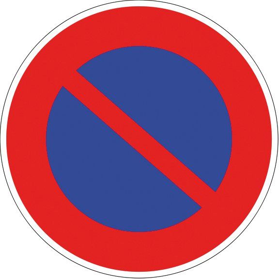 [B6a1_1] Panneau Stationnement Interdit - B6a1 (Ø 450 mm, Classe 1)