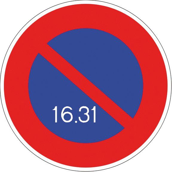 [B6a3_1] Panneau Stationnement alterné - B6a3 (Ø 450 mm, Classe 1)