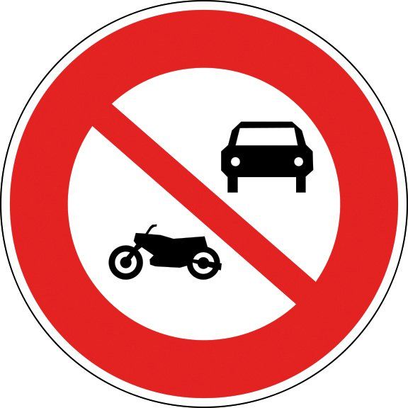 [B7a_0] Panneau Accès interdit aux véhicules à moteur - B7a (Ø 450 mm, Classe 1)