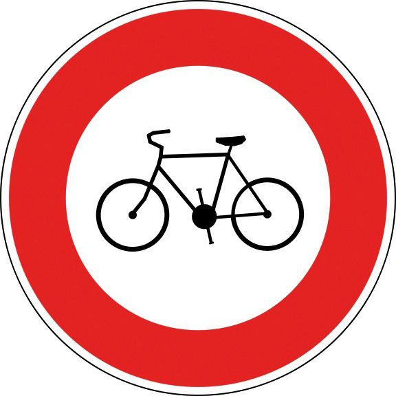 [B9b_0] Panneau Accès interdit aux cycles - B9b (Ø 450 mm, Classe 1)