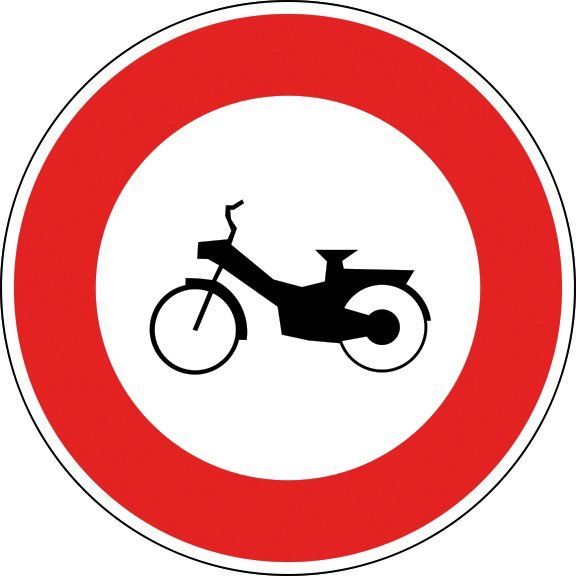 Panneau Accès interdit aux cyclomoteurs- B9g
