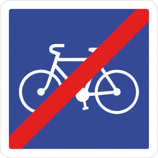 Panneau Fin d'une piste ou d'une bande cyclable... - C114