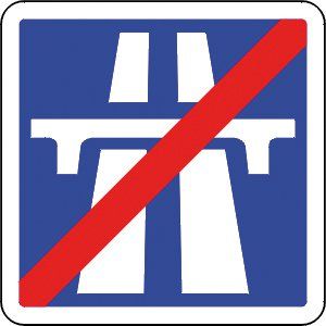 Panneau Fin d'une section d'autoroute - C208