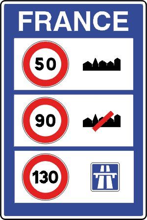 [C25a_1] Panneau Indication aux frontières des limites de vitesse sur le territoire français - C25a (500 x 650 mm, Classe 1)