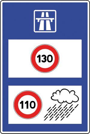 [C25b_1] Panneau Rappel des limites de vitesse sur autoroute - C25b (500 x 650 mm, Classe 1)