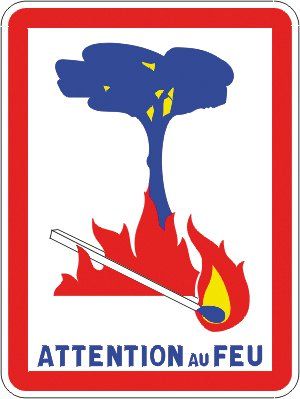 [C3_1] Panneau Attention au feu - C3 (500 x 650 mm, Classe 1)