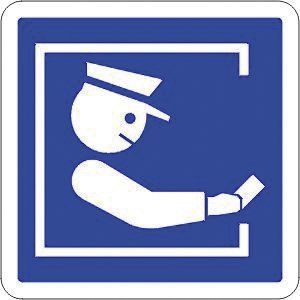 [C64a_1] Panneau Paiement auprès d'un péagiste - C64a (350 x 350 mm, Classe 1)