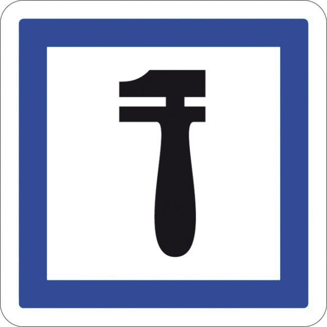 [CE28_1] Panneau Poste de dépannage - CE28 (350 x 350 mm, Classe 1)