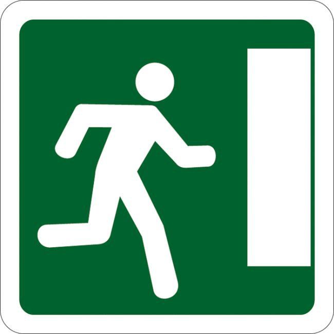 [CE30a_1] Panneau Issue de secours vers la droite - CE30a (350 x 350 mm, Classe 1)