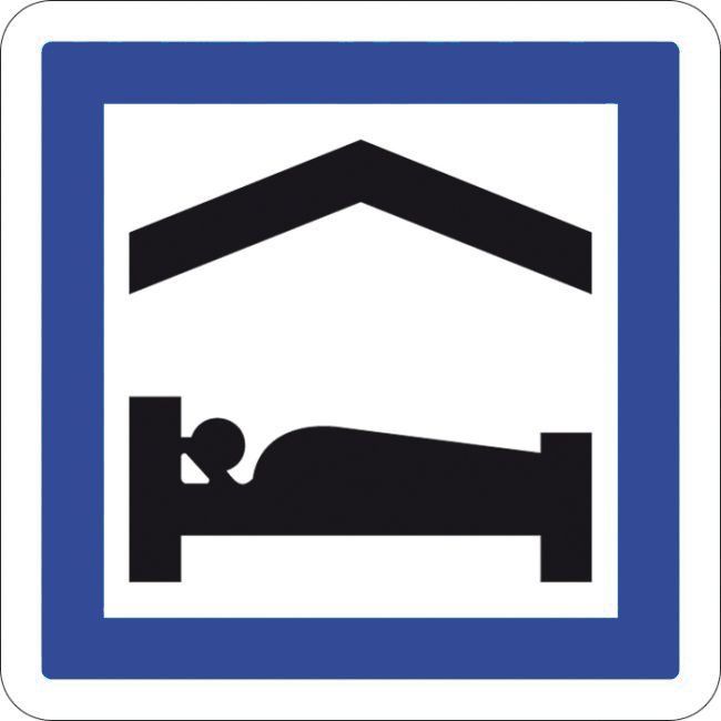 [CE5b_1] Panneau Gîtes et chambres d'hôtes - CE5b (350 x 350 mm, Classe 1)