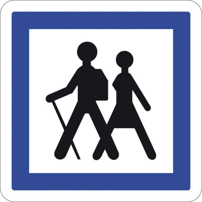 [CE6a_1] Panneau Itinéraire pédestre - CE6a (350 x 350 mm, Classe 1)