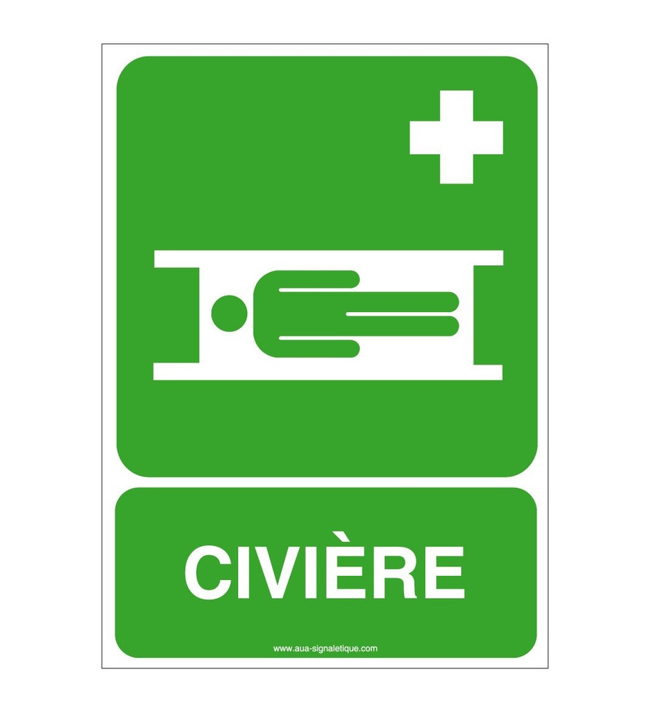 [ISO-E013-AI-v-75] Civière E013-AI (75 x 105 mm, Vinyle Autocollant)