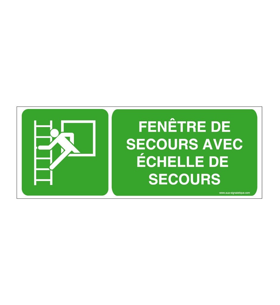 [ISO-E016-B-v-160] Fenêtre de secours avec échelle de secours E016-B (160 x 60 mm, Vinyle Autocollant)