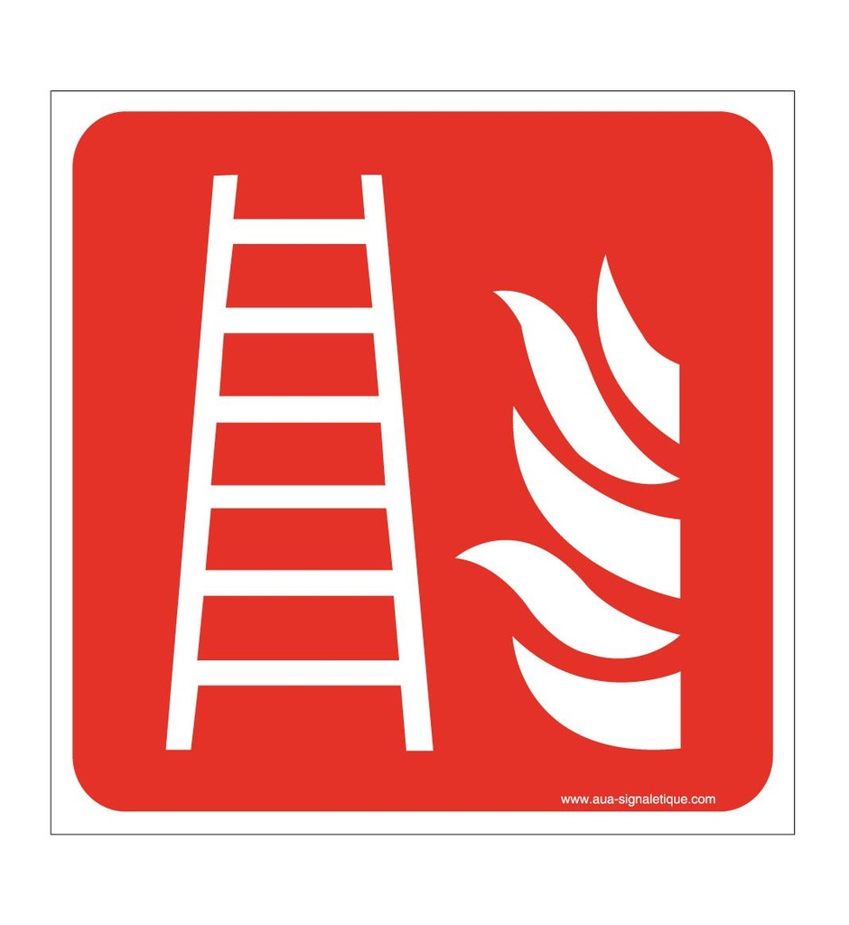[ISO-F003-CA-v-130x130] Echelle d'incendie F003 (130 x 130 mm, Vinyle Autocollant)