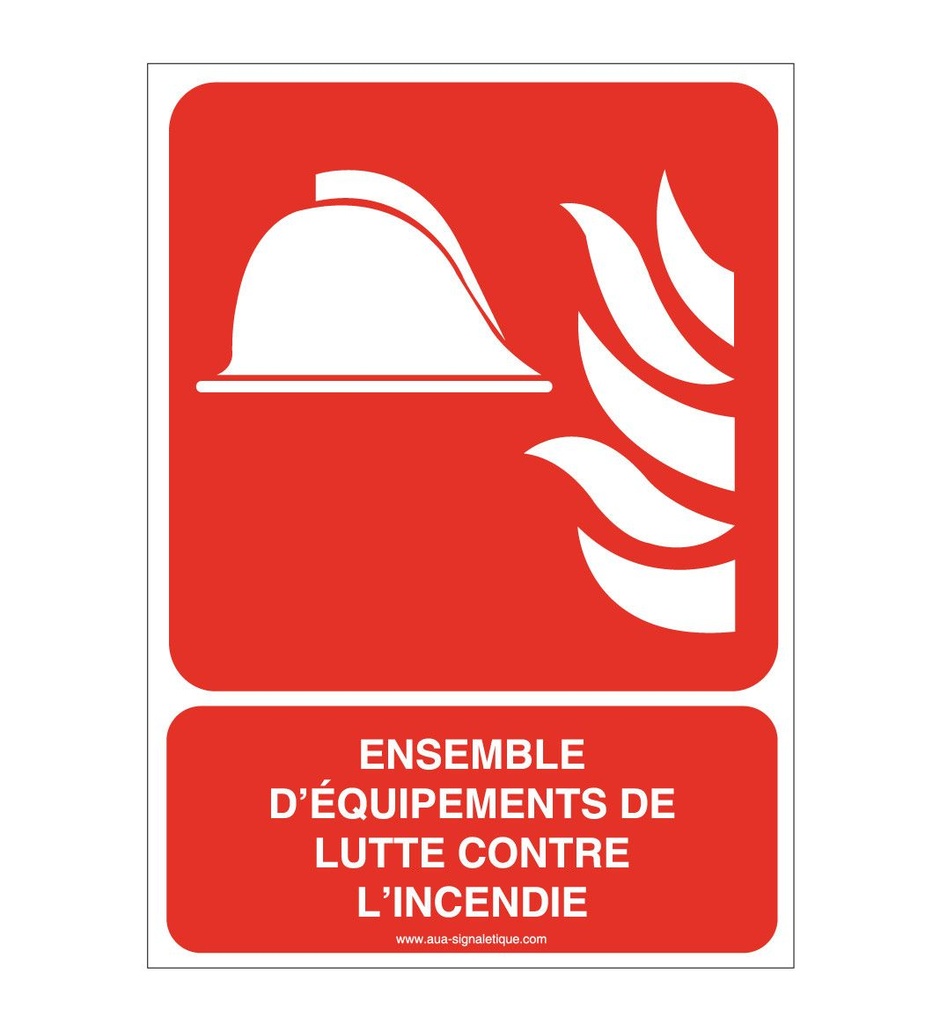 [ISO-F004-AI-v-75] Ensemble d'équipements de lutte contre l'incendie F004-AI (75 x 105 mm, Vinyle Autocollant)