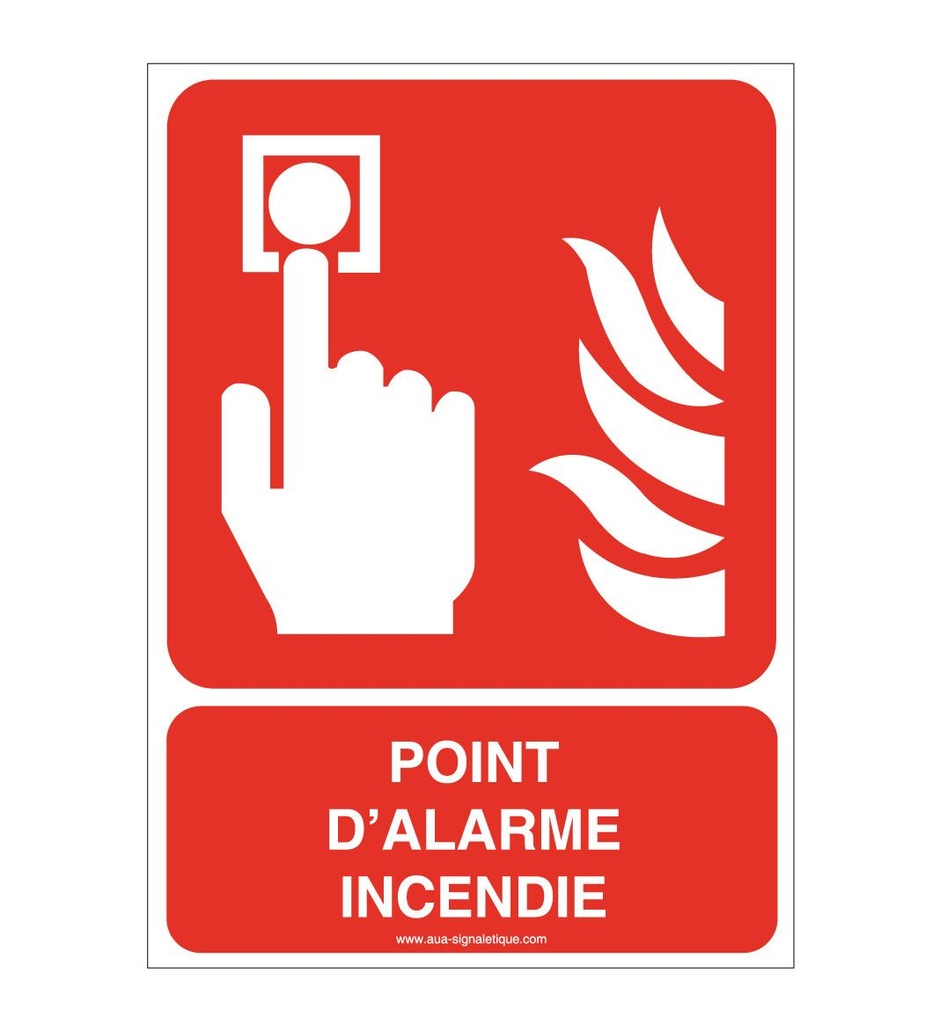 [ISO-F005-AI-v-75] Point d'alarme incendie F005-AI (75 x 105 mm, Vinyle Autocollant)