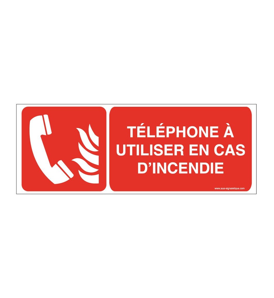 [ISO-F006-B-v-160] Téléphone à utiliser en cas d'incendie F006-B (160 x 60 mm, Vinyle Autocollant)