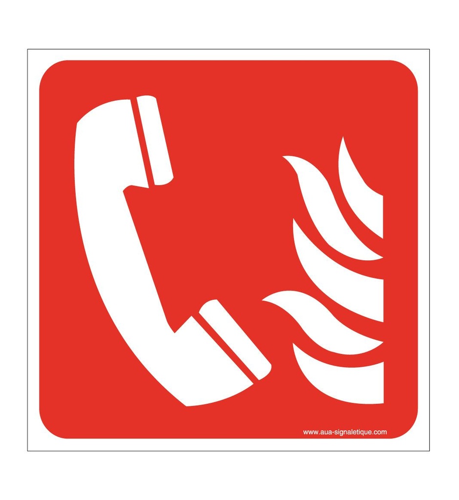 [ISO-F006-CA-v-130x130] Téléphone à utiliser en cas d'incendie F006 (130 x 130 mm, Vinyle Autocollant)