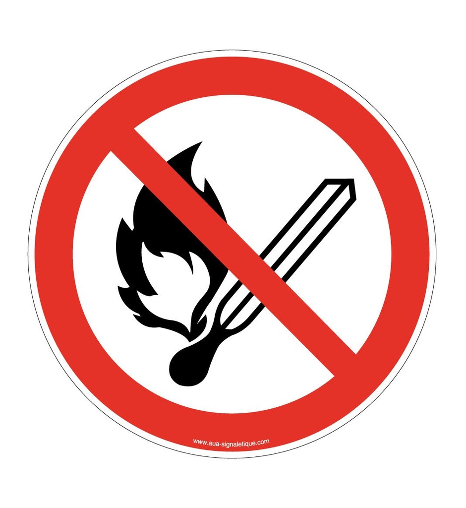 Flammes nues interdites, interdiction de fumer P003