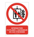 Interdiction d'utiliser l'ascenseur en cas d'incendie P020-AI