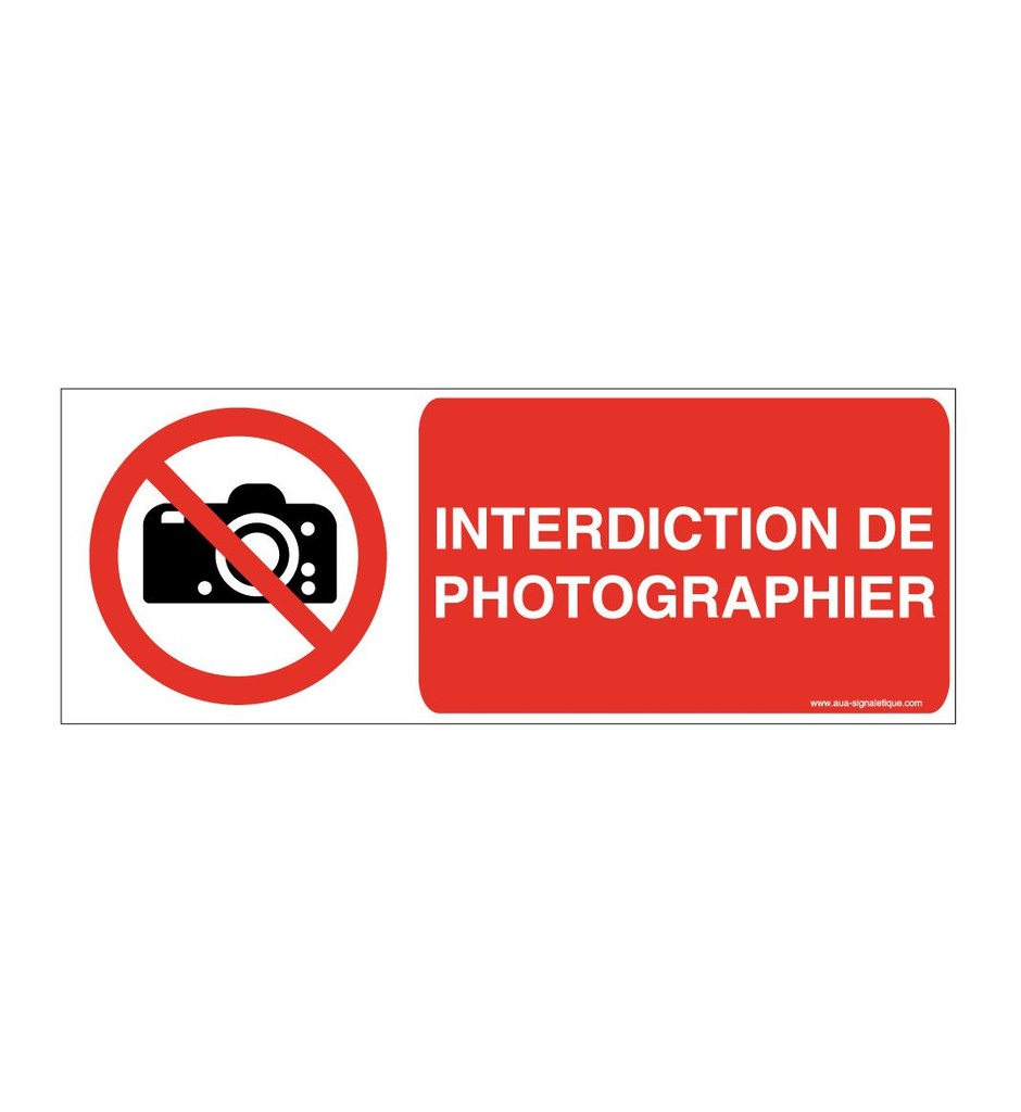 [ISO-P029-B-v-160] Interdiction de photographier P029-B (160 x 60 mm, Vinyle Autocollant)