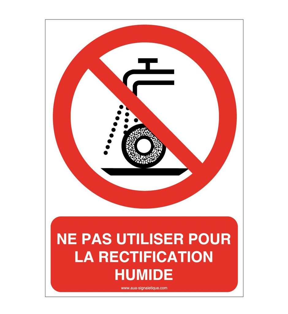 [ISO-P033-AI-v-75] Ne pas utiliser pour la rectification humide P033-AI (75 x 105 mm, Vinyle Autocollant)