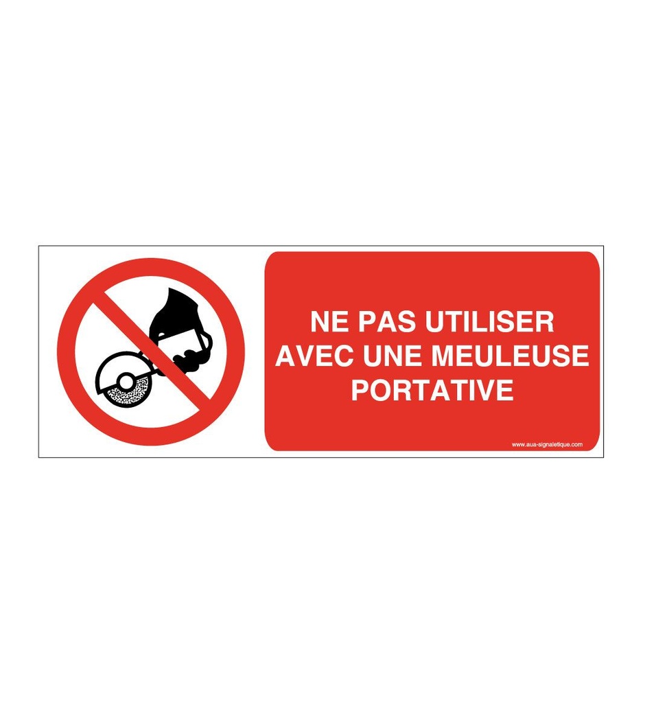 [ISO-P034-B-v-160] Ne pas utiliser avec une meuleuse portative P034-B (160 x 60 mm, Vinyle Autocollant)