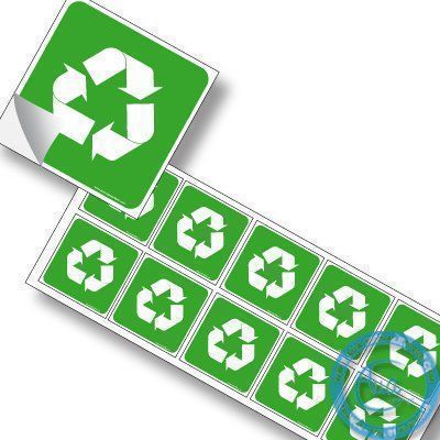 [PRE10] Pictogrammes adhésifs en planches. Pictogrammes Recyclage & Décheteries (Planche 10 pictogrammes de 40 x 40 mm)