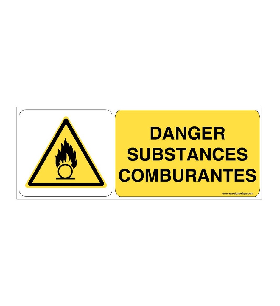 [ISO-W028-B-v-160] Danger, Substances comburantes W028-B (160 x 60 mm, Vinyle Autocollant)