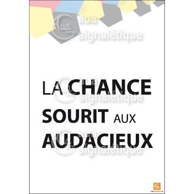 [3638-AI-p-210x300] Affichage Rigide Motivation - La Chance Sourit (PVC 1.5 mm)