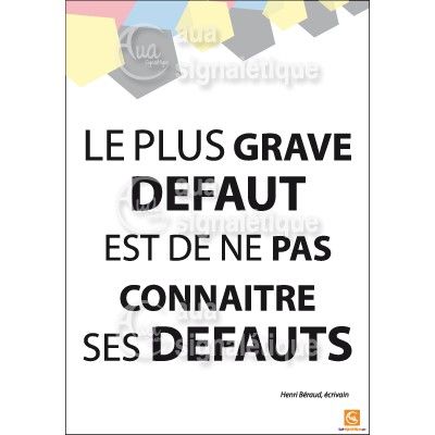 [3641-AI-p-210x300] Affichage Rigide Motivation - Le plus Grave Défaut (PVC 1.5 mm)