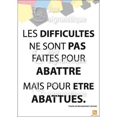 [3643-AI-p-210x300] Affichage Rigide Motivation - Les Difficultés ne sont pas (PVC 1.5 mm)
