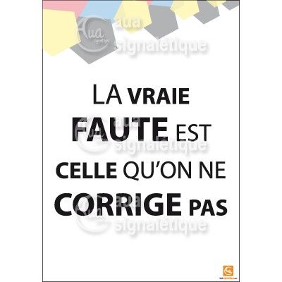 Affichage Rigide Motivation - La Vraie Faute est Celle