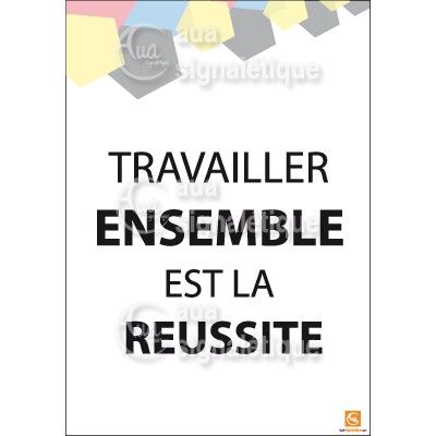[3649-AI-p-210x300] Affichage Rigide Motivation - Travailler Ensemble (PVC 1.5 mm)