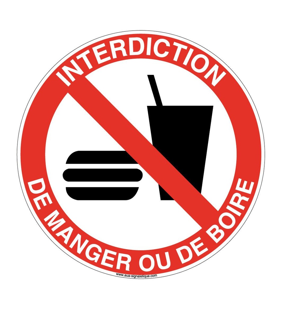 Panneau Interdiction Manger ou Boire - R